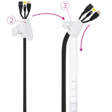 Nanocable Organizador de Cables Flexible 25 mm, Blanco, 3 m